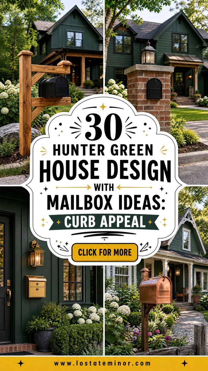 30 Hunter Green House Design With Mailbox Ideas Curb Appeal - 30 Hunter Green House Design With Mailbox Ideas: Curb Appeal