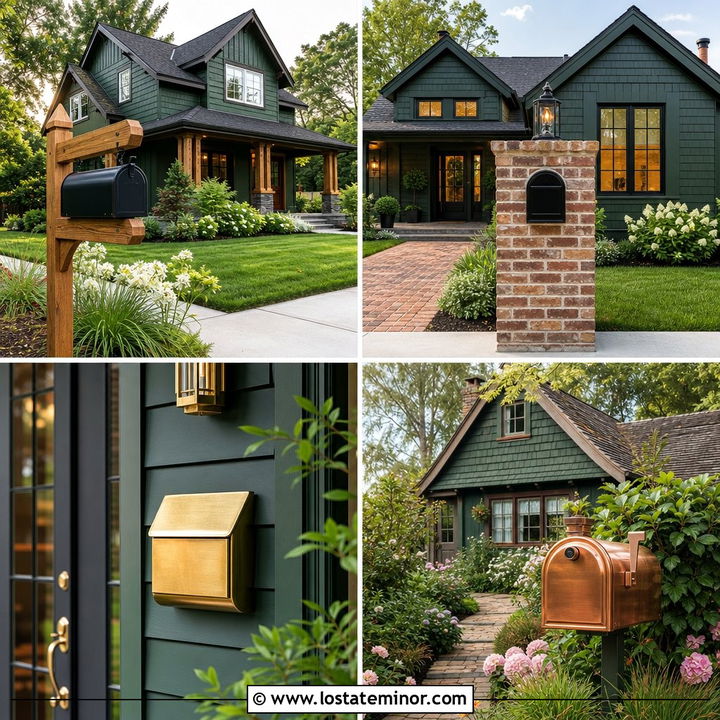 30 Hunter Green House Design With Mailbox Ideas: Curb Appeal