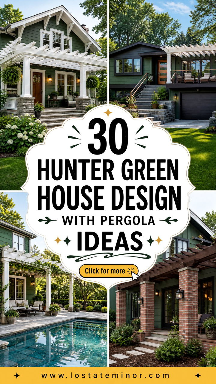30 Hunter Green House Design With Pergola Ideas to Inspire - 30 Hunter Green House Design With Pergola Ideas to Inspire