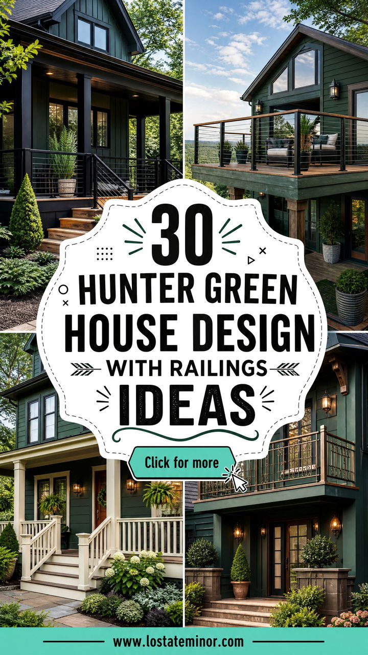 30 Hunter Green House Design With Railings Ideas Fresh Looks - 30 Hunter Green House Design With Railings Ideas: Fresh Looks