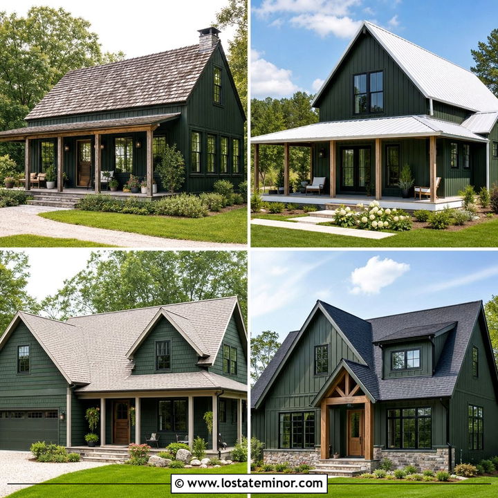30 Hunter Green House Design With Roof Ideas: Timeless Looks