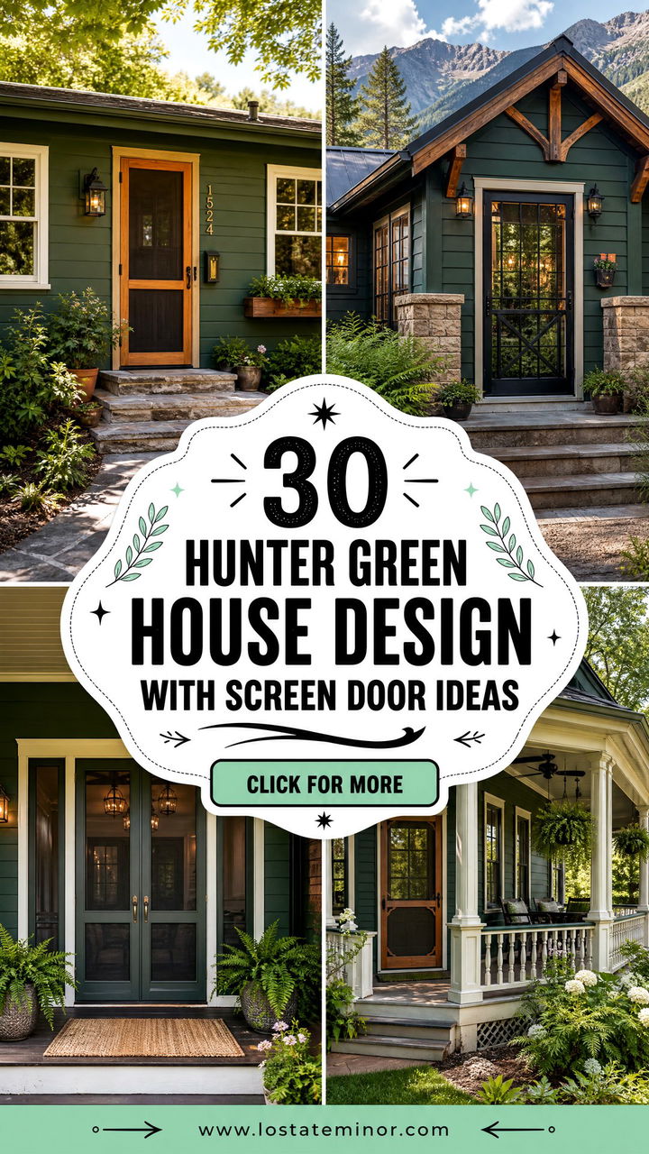 30 Hunter Green House Design With Screen Door Ideas Welcoming - 30 Hunter Green House Design With Screen Door Ideas: Welcoming