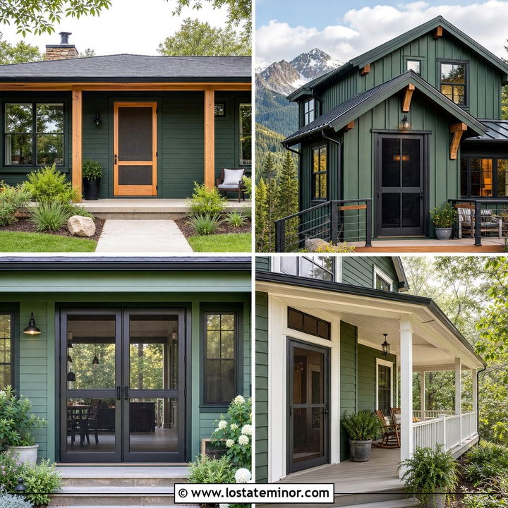 30 Hunter Green House Design With Screen Door Ideas: Welcoming
