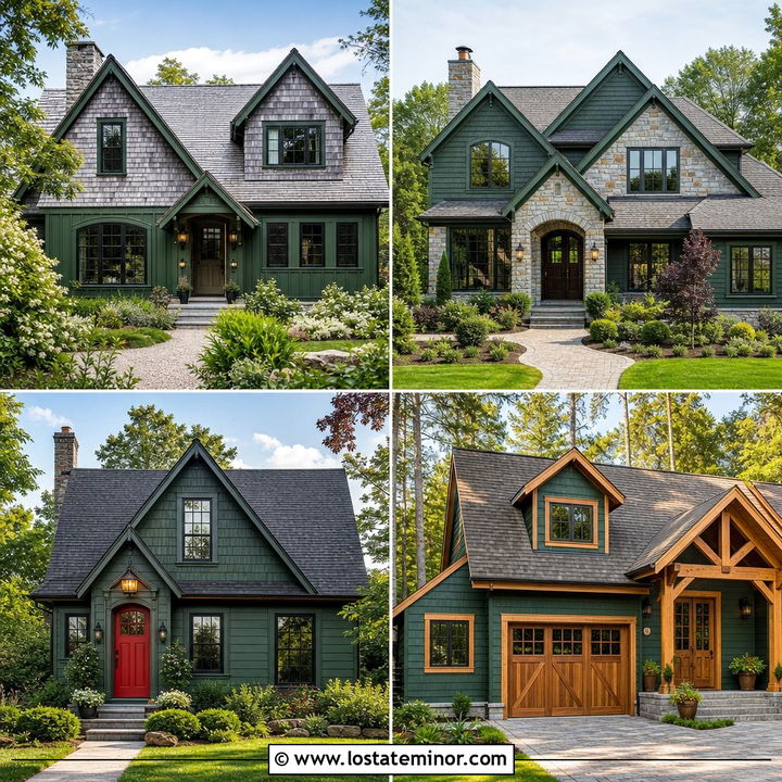 30 Hunter Green House Design With Shingles Ideas: Fresh Looks