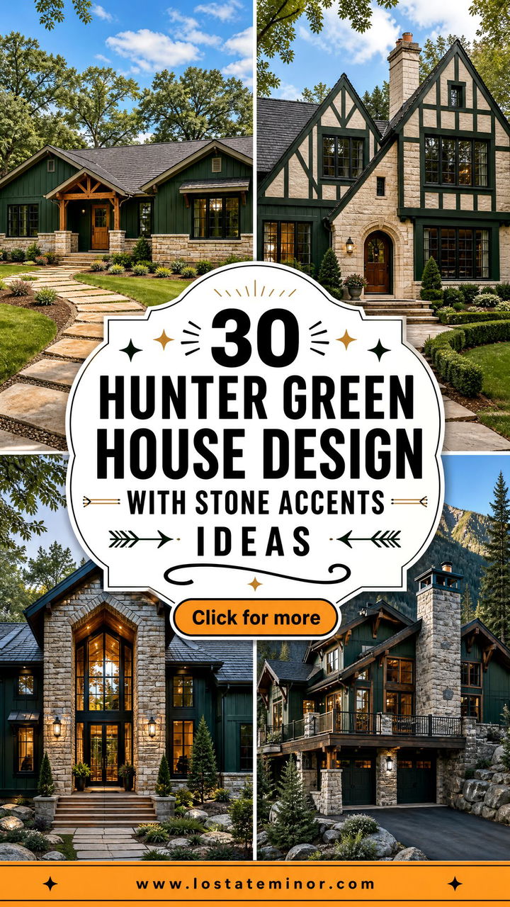30 Hunter Green House Design With Stone Accents Ideas Luxe Looks - 30 Hunter Green House Design With Stone Accents Ideas: Luxe Looks