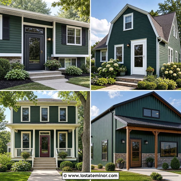 30 Hunter Green House Design With Storm Door Ideas: Smart Style
