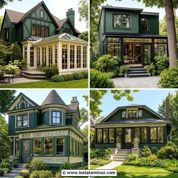 30 Hunter Green House Design With Sunroom Ideas: Cozy Retreats