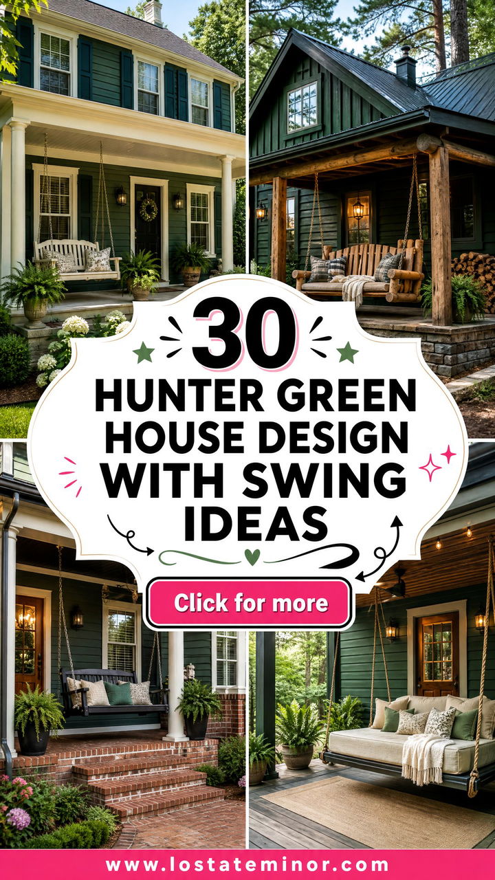 30 Hunter Green House Design With Swing Ideas Cozy Curb Appeal - 30 Hunter Green House Design With Swing Ideas: Cozy Curb Appeal