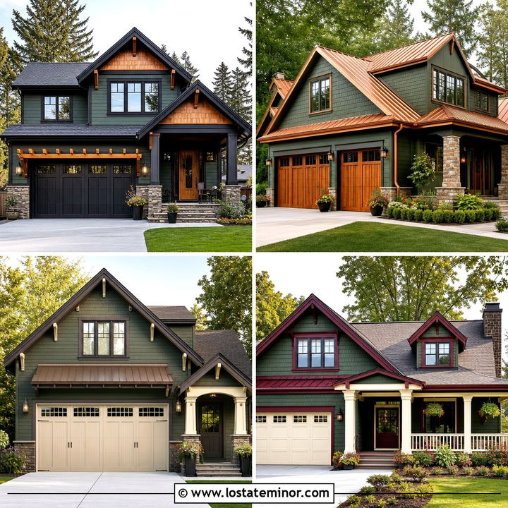 30 Hunter Green House Design With Trim Ideas: Striking Details