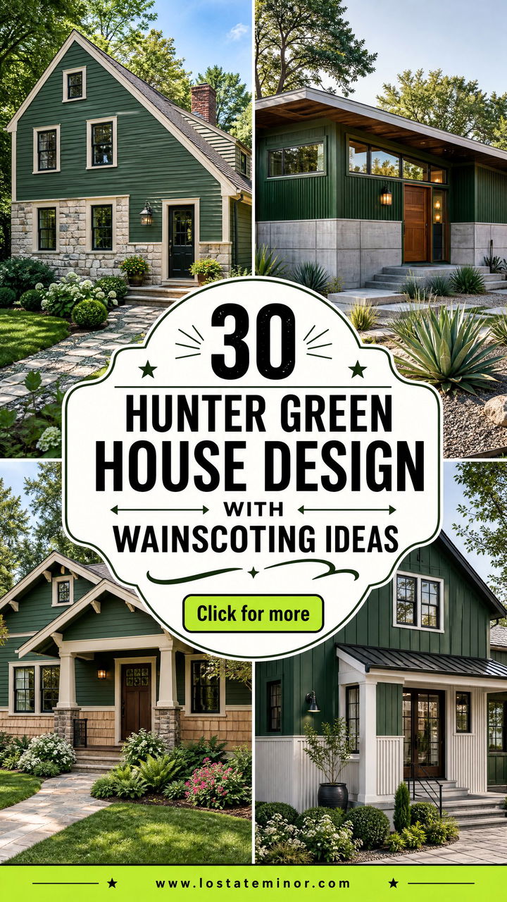 30 Hunter Green House Design With Wainscoting Ideas Classic Look - 30 Hunter Green House Design With Wainscoting Ideas: Classic Look