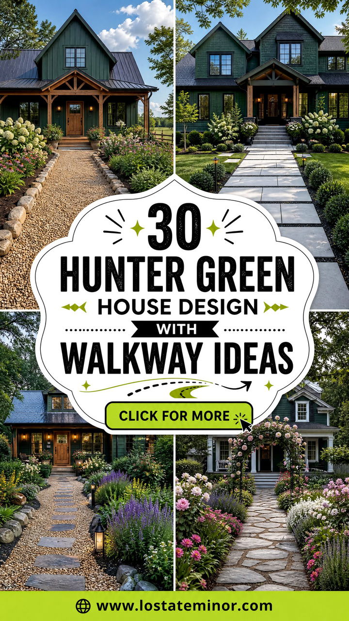 30 Hunter Green House Design With Walkway Ideas Inviting Paths - 30 Hunter Green House Design With Walkway Ideas: Inviting Paths