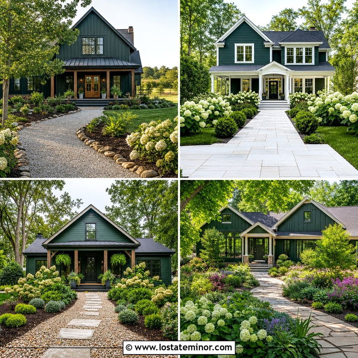 30 Hunter Green House Design With Walkway Ideas: Inviting Paths