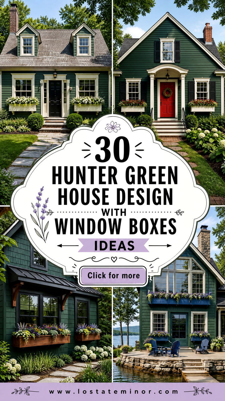 30 Hunter Green House Design With Window Boxes Ideas Fresh Charm - 30 Hunter Green House Design With Window Boxes Ideas: Fresh Charm