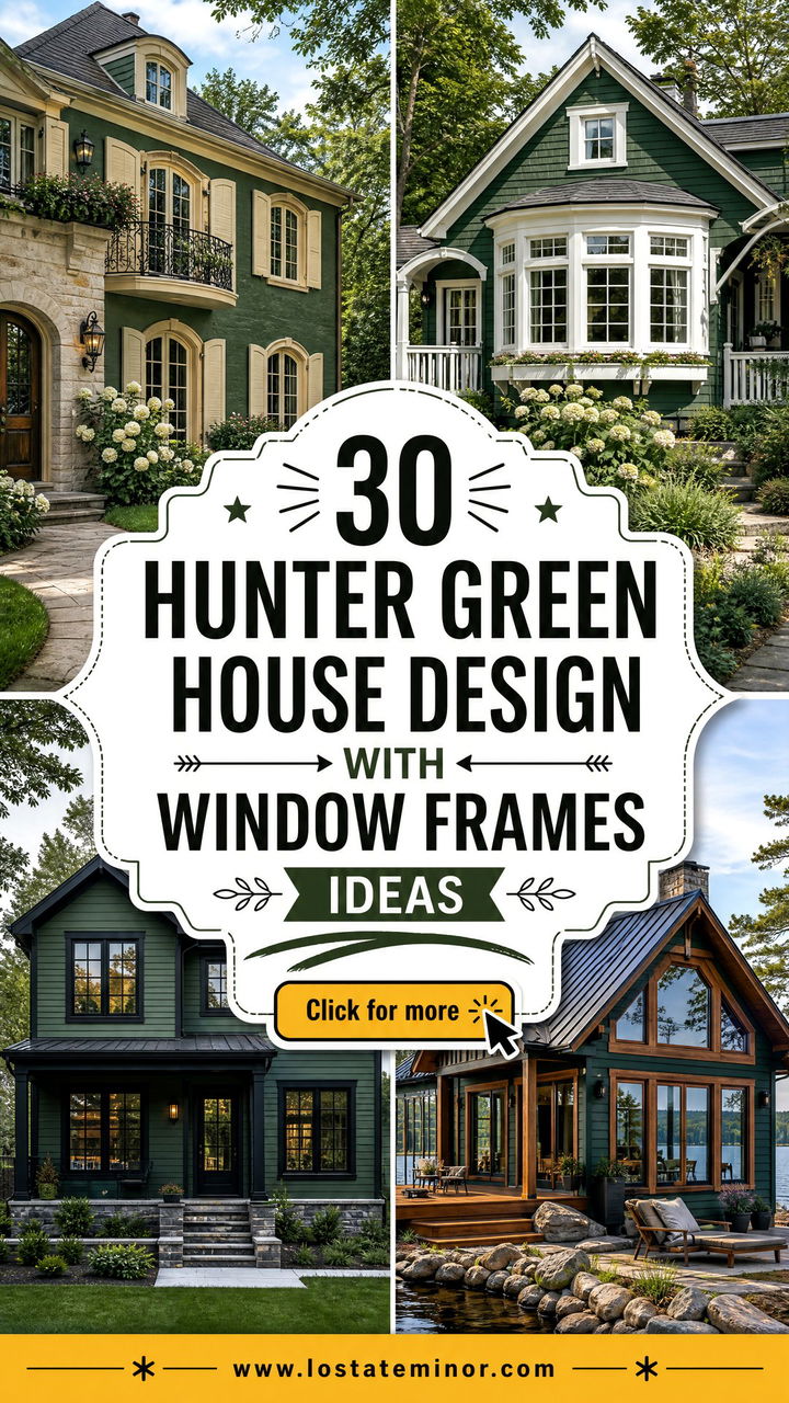 30 Hunter Green House Design With Window Frames Ideas to Love - 30 Hunter Green House Design With Window Frames Ideas to Love