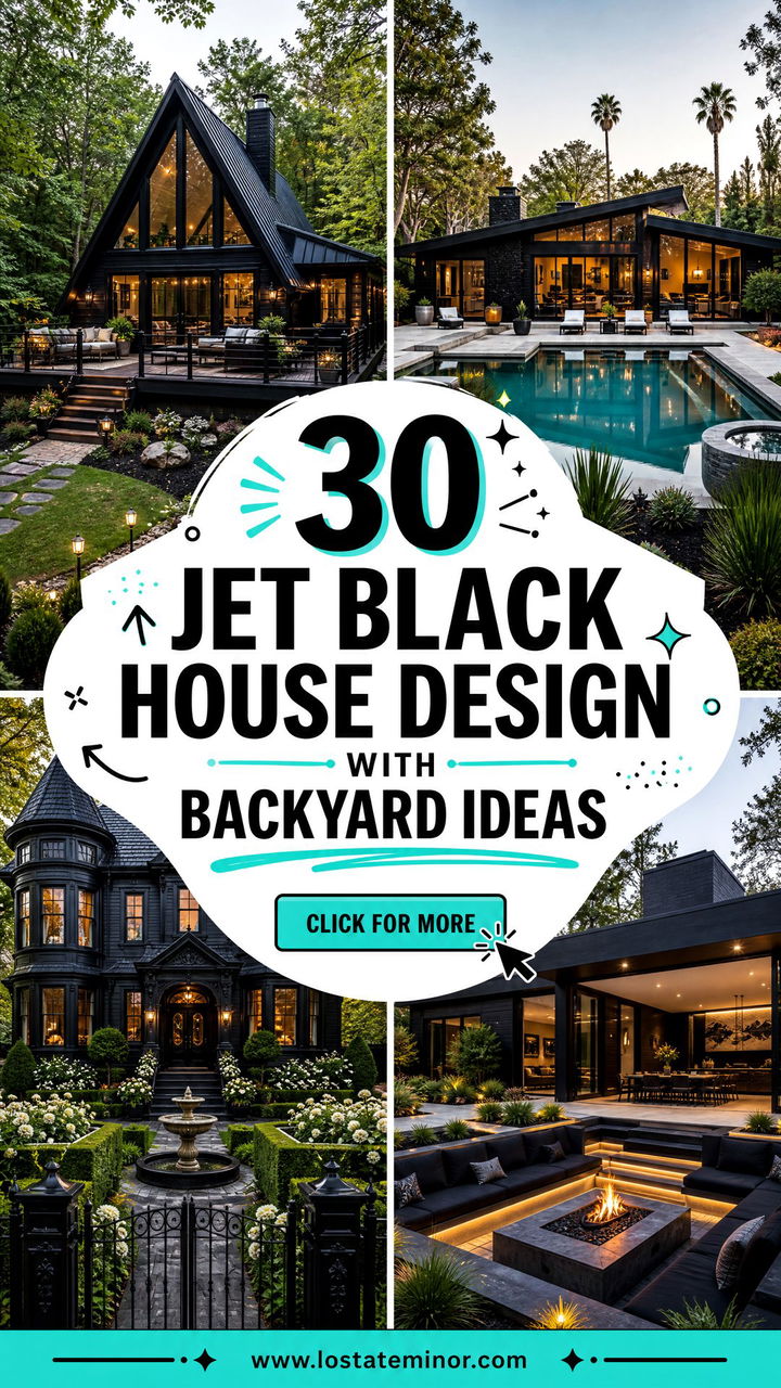 30 Jet Black House Design With Backyard Ideas Outdoor Style - 30 Jet Black House Design With Backyard Ideas: Outdoor Style