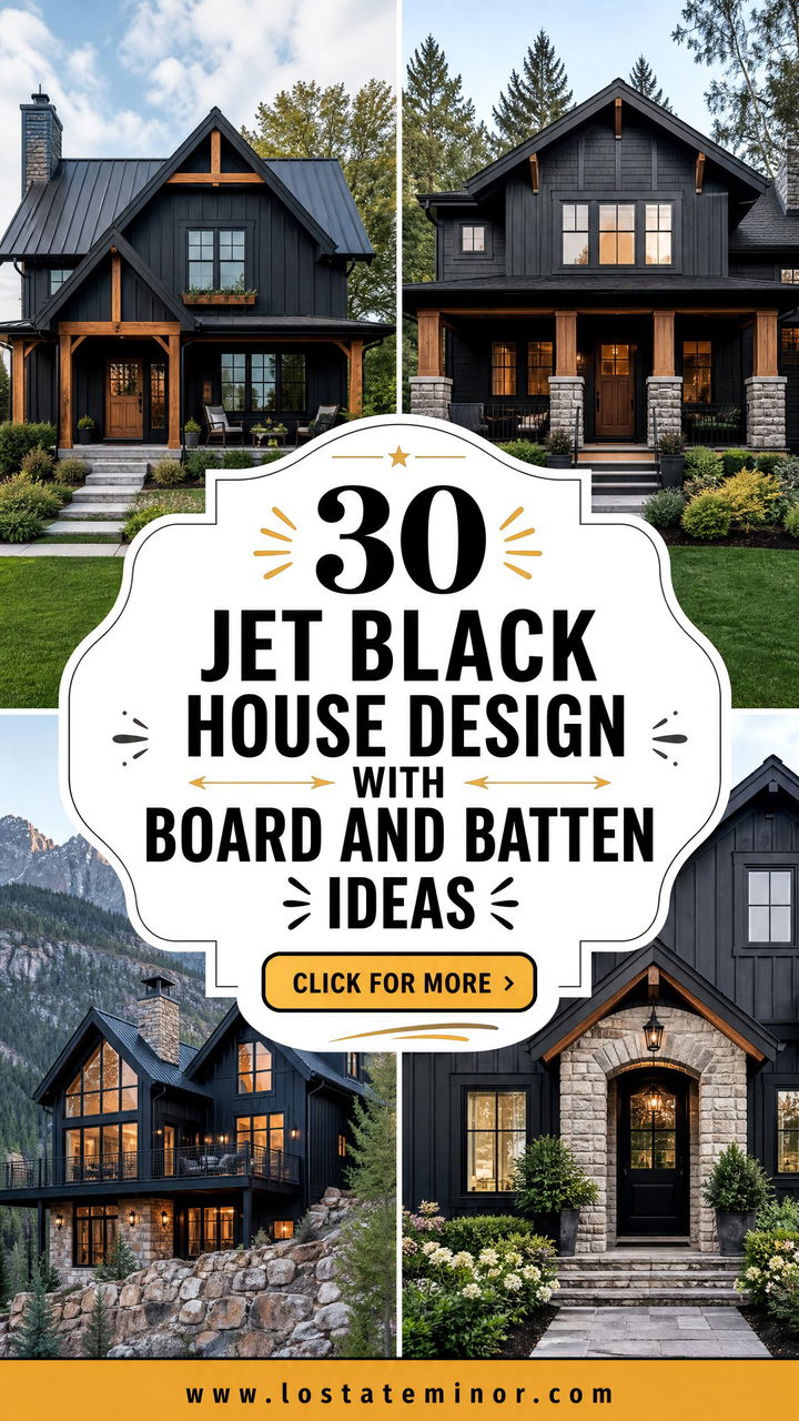 30 Jet Black House Design With Board and Batten Ideas to Love - 30 Jet Black House Design With Board and Batten Ideas to Love