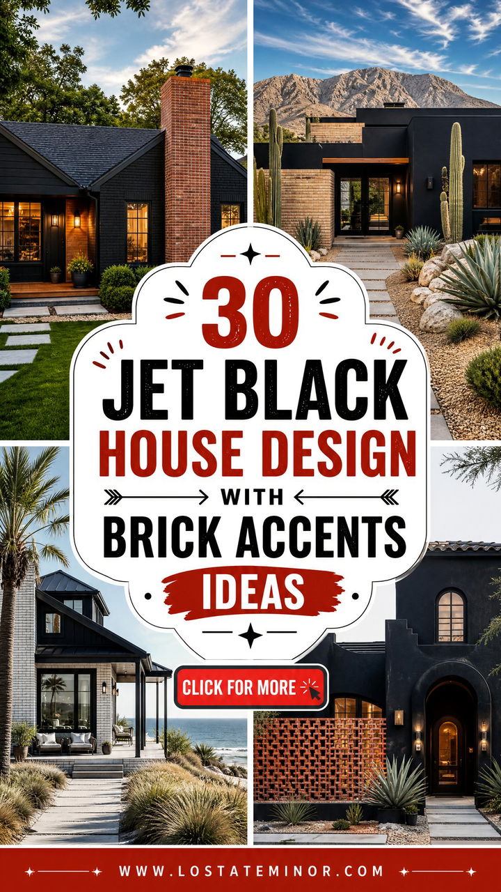 30 Jet Black House Design With Brick Accents Ideas Curb Appeal - 30 Jet Black House Design With Brick Accents Ideas: Curb Appeal
