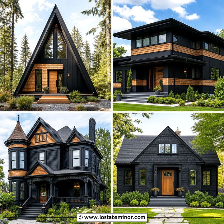 30 Jet Black House Design With Cedar Shake Ideas: Rustic Charm