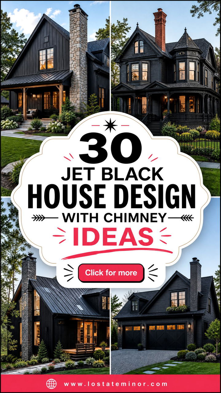30 Jet Black House Design With Chimney Ideas Bold Exterior Style - 30 Jet Black House Design With Chimney Ideas: Bold Exterior Style