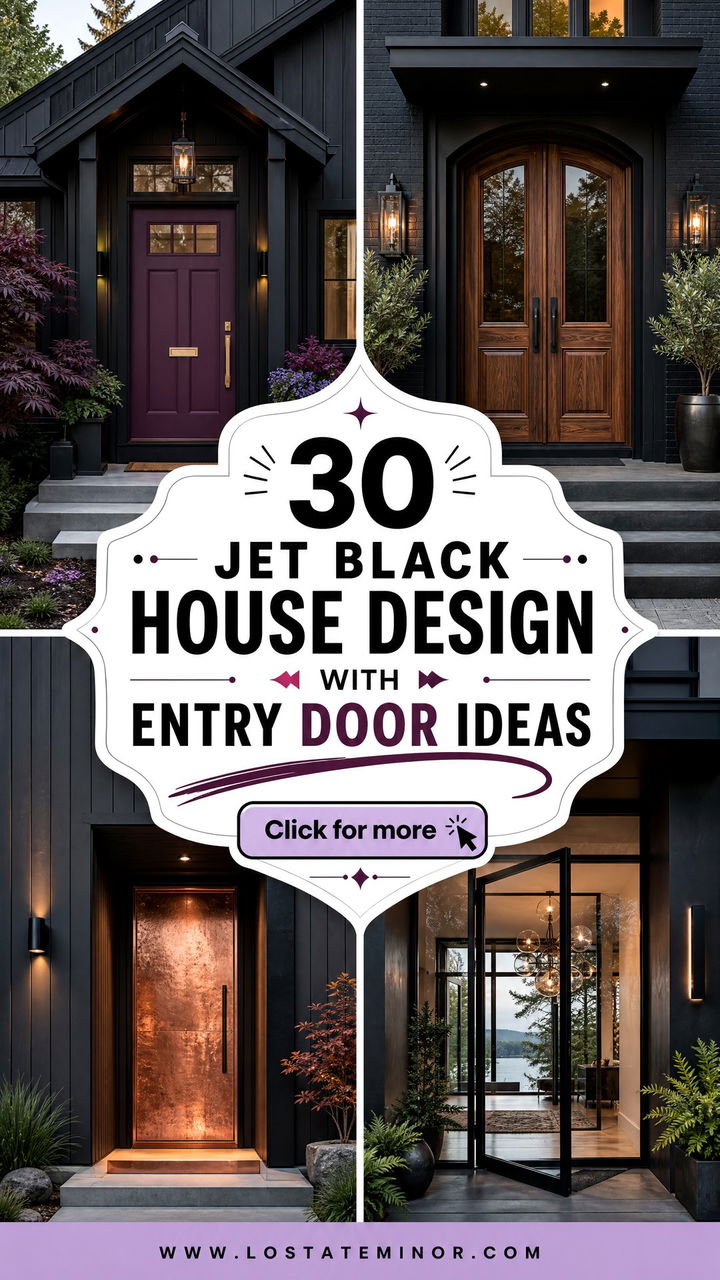 30 Jet Black House Design With Entry Door Ideas Welcoming Style - 30 Jet Black House Design With Entry Door Ideas: Welcoming Style
