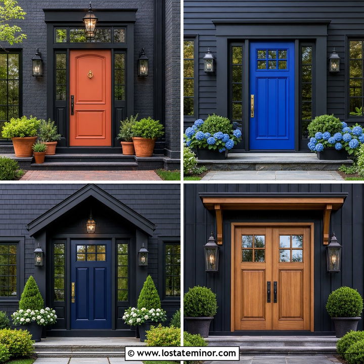 30 Jet Black House Design With Front Door Ideas: Bold Entry Style