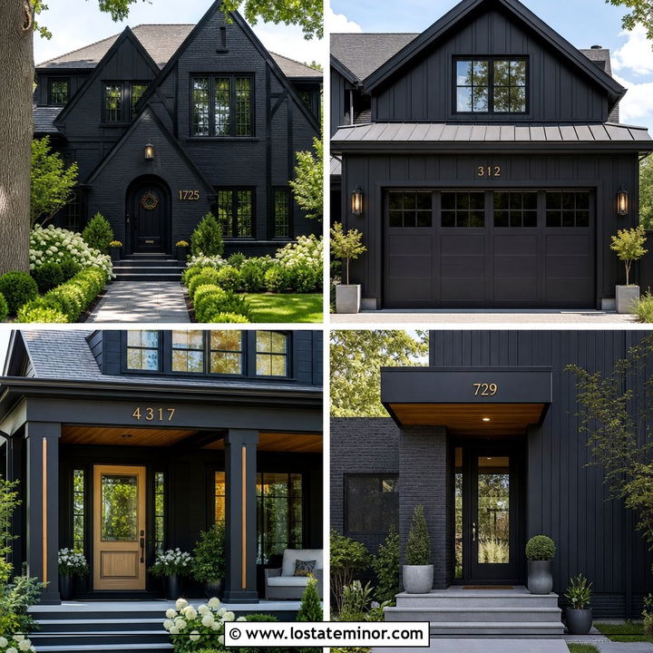 30 Jet Black House Design With House Numbers Ideas to Try