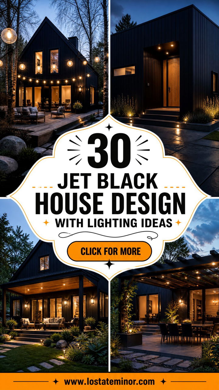 30 Jet Black House Design With Lighting Ideas Nighttime Drama - 30 Jet Black House Design With Lighting Ideas: Nighttime Drama