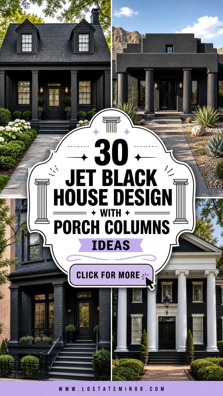 30 Jet Black House Design With Porch Columns Ideas to Try Now - 30 Jet Black House Design With Porch Columns Ideas to Try Now