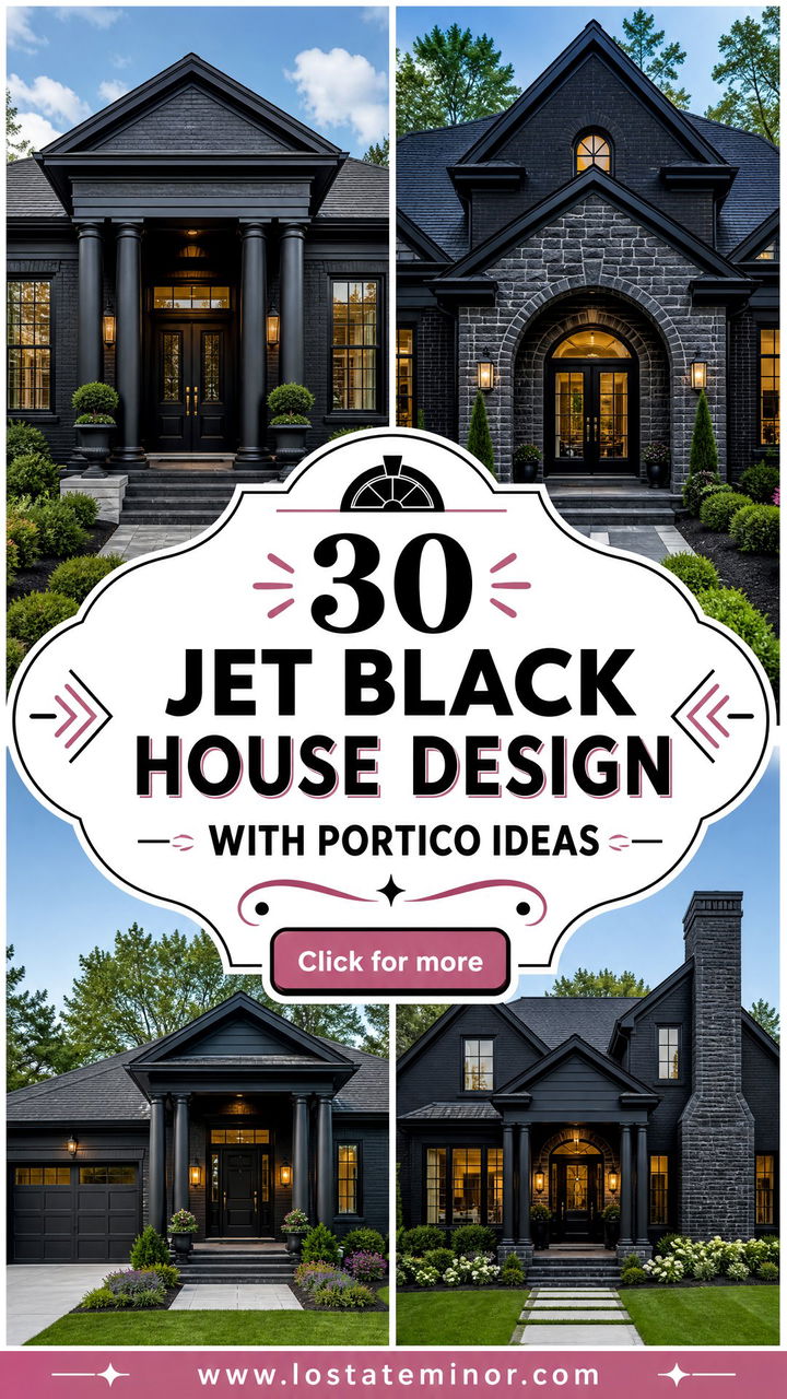 30 Jet Black House Design With Portico Ideas Elegant Entries - 30 Jet Black House Design With Portico Ideas: Elegant Entries