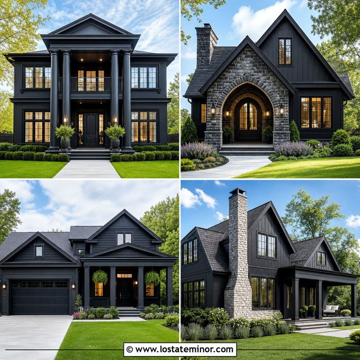 30 Jet Black House Design With Portico Ideas: Elegant Entries