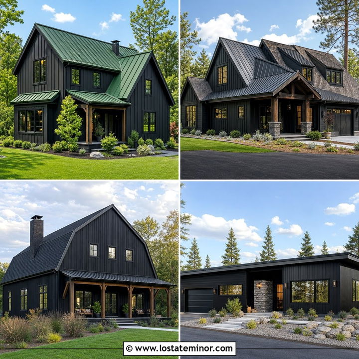 30 Jet Black House Design With Roof Ideas: Bold Exterior Style