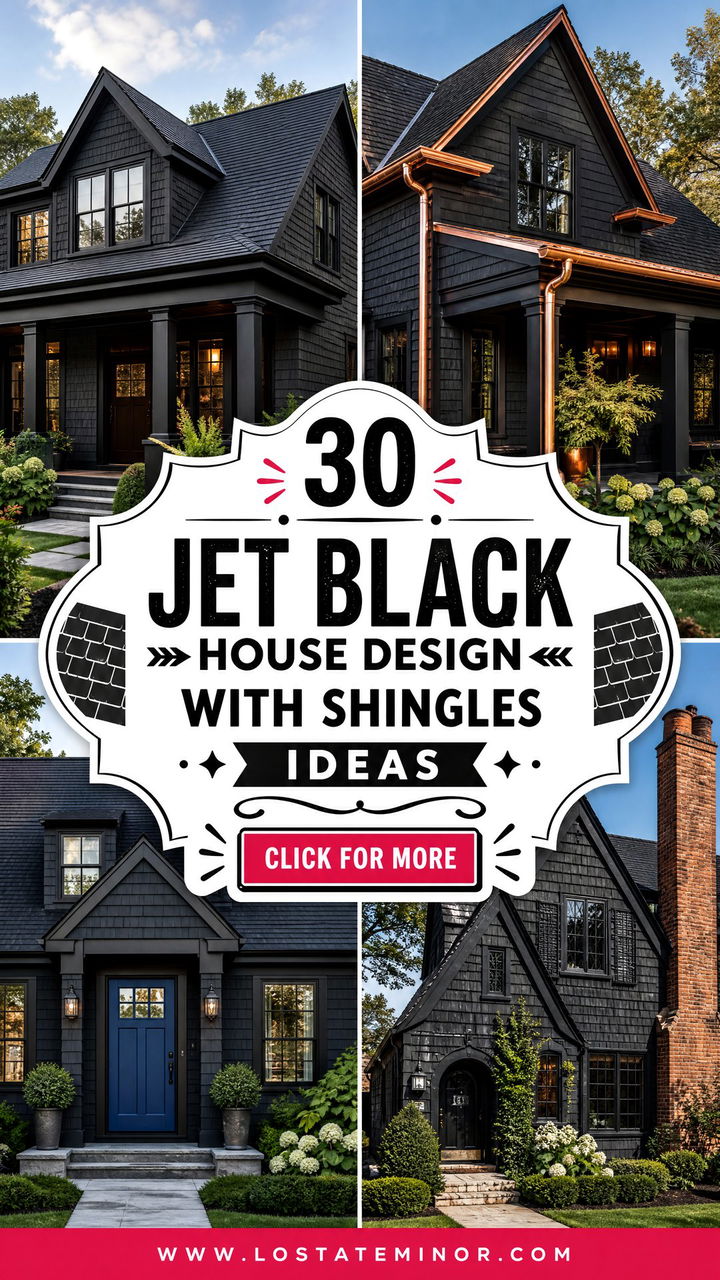 30 Jet Black House Design With Shingles Ideas Bold Roof Style - 30 Jet Black House Design With Shingles Ideas: Bold Roof Style