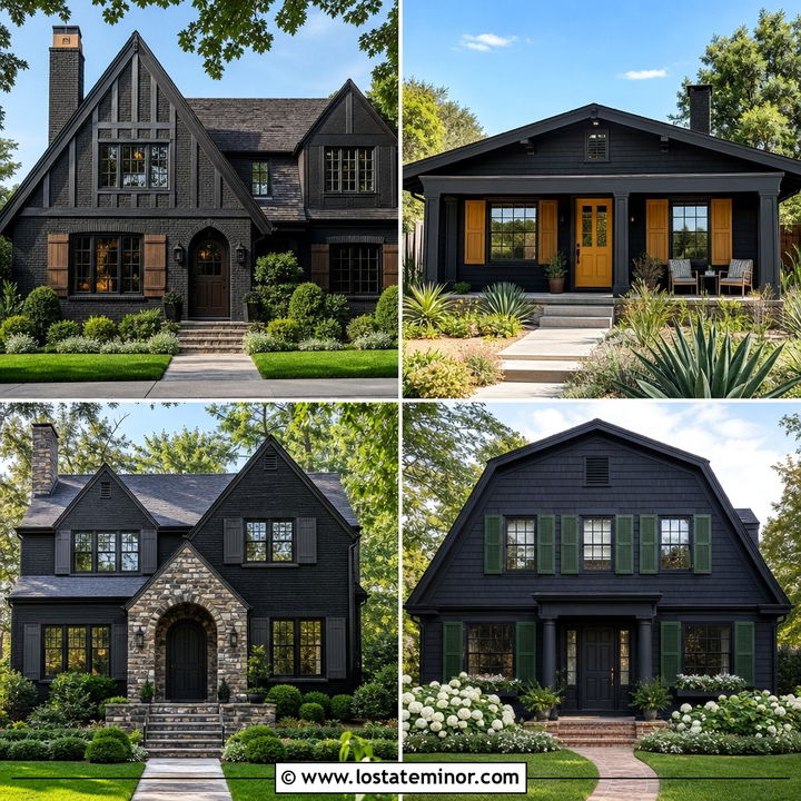 30 Jet Black House Design With Shutters Ideas for Bold Exteriors
