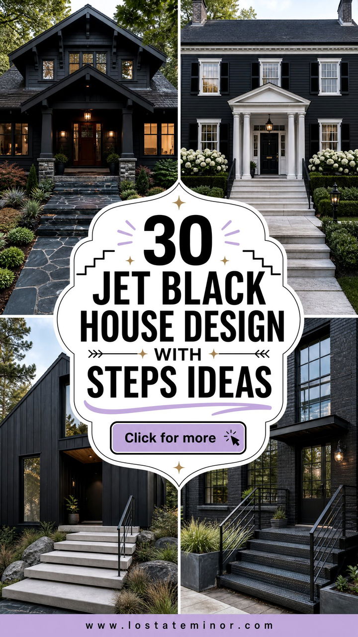 30 Jet Black House Design With Steps Ideas Entry Upgrades - 30 Jet Black House Design With Steps Ideas: Entry Upgrades