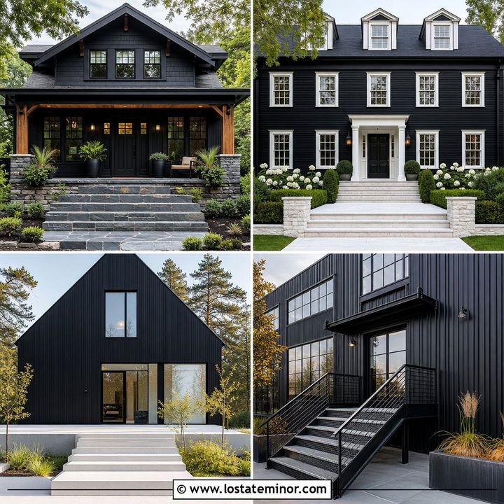 30 Jet Black House Design With Steps Ideas: Entry Upgrades