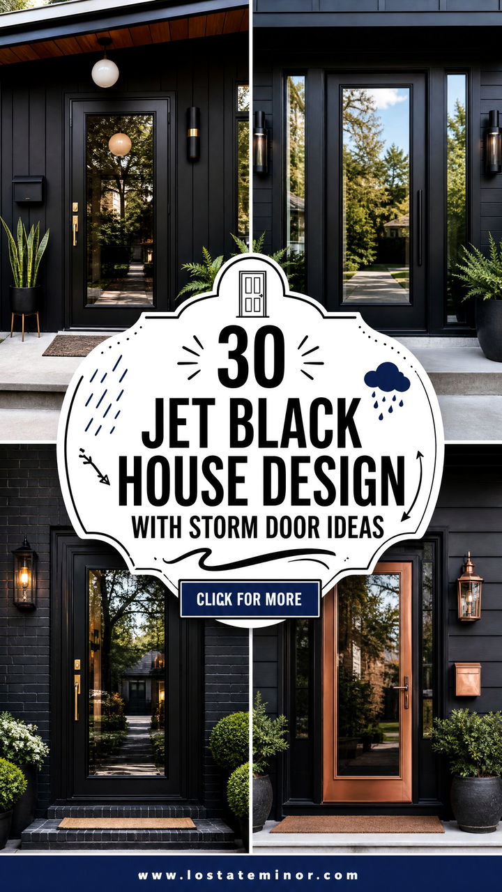 30 Jet Black House Design With Storm Door Ideas Entry Style - 30 Jet Black House Design With Storm Door Ideas: Entry Style