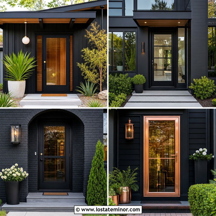 30 Jet Black House Design With Storm Door Ideas: Entry Style