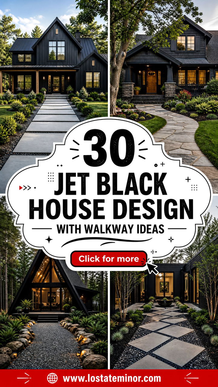 30 Jet Black House Design With Walkway Ideas A Welcoming Look - 30 Jet Black House Design With Walkway Ideas: A Welcoming Look