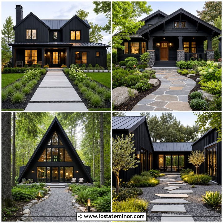 30 Jet Black House Design With Walkway Ideas: A Welcoming Look