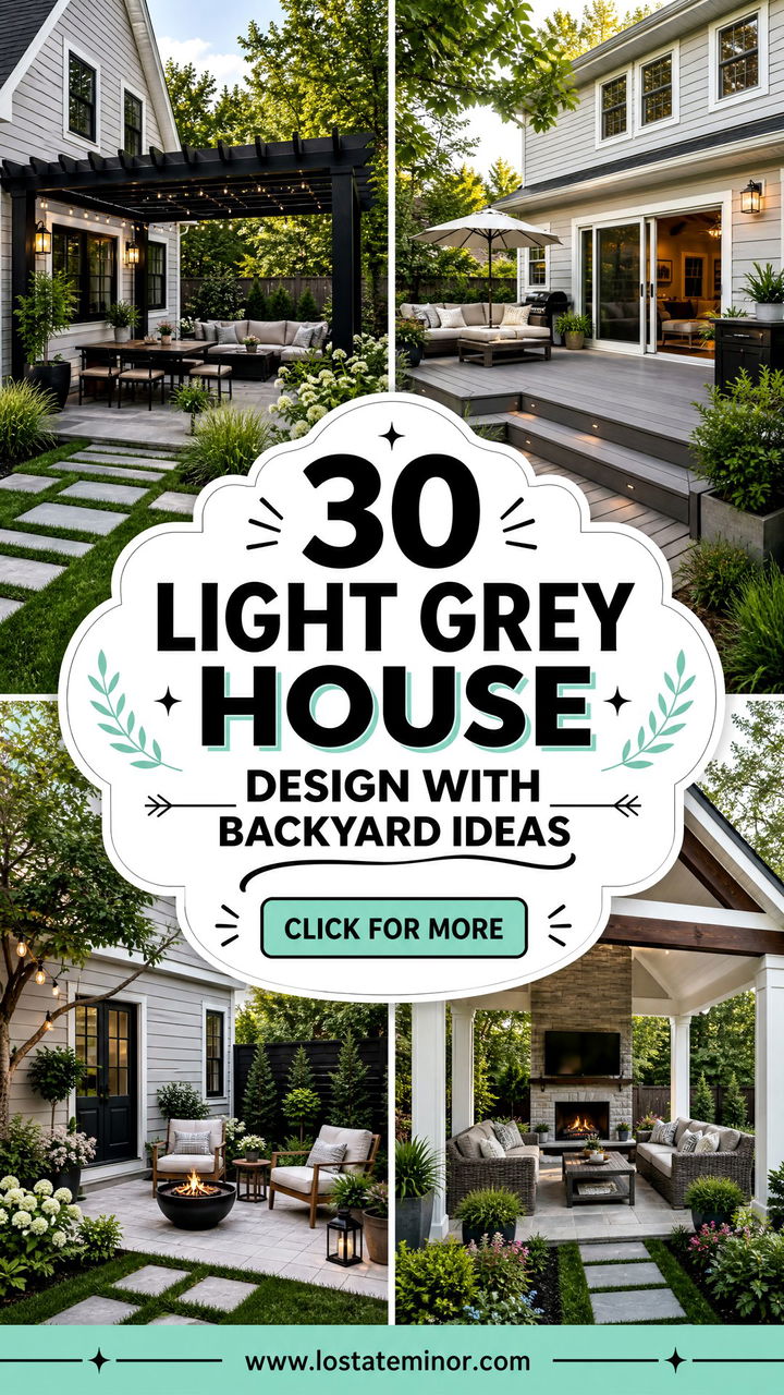 30 Light Grey House Design With Backyard Ideas Outdoor Oasis - 30 Light Grey House Design With Backyard Ideas: Outdoor Oasis