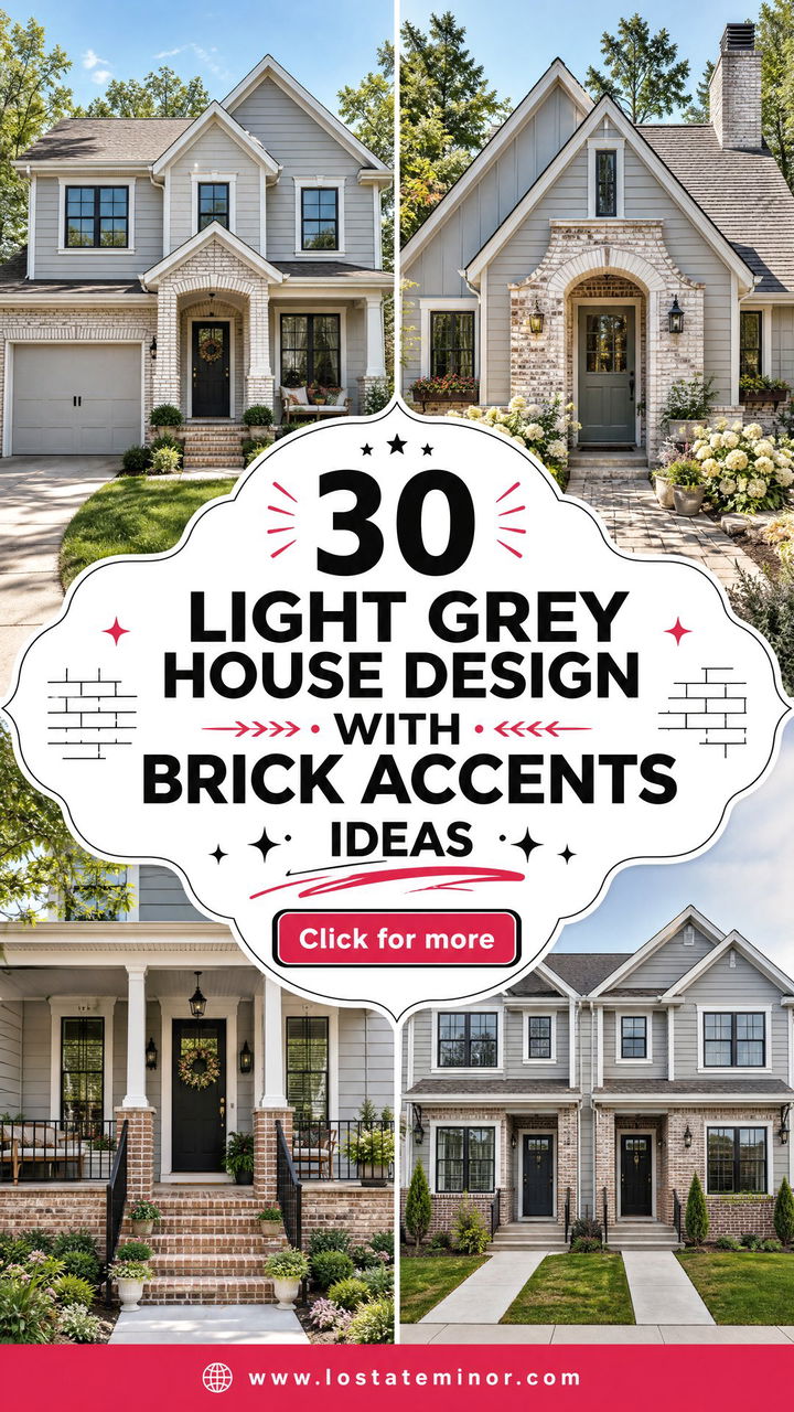 30 Light Grey House Design With Brick Accents Ideas Warm Style - 30 Light Grey House Design With Brick Accents Ideas: Warm Style