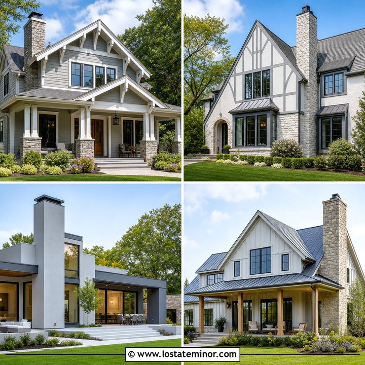 30 Light Grey House Design With Chimney Ideas: Timeless Appeal