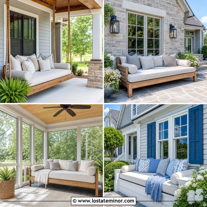 30 Light Grey House Design With Daybed Ideas: Cozy Outdoor Living