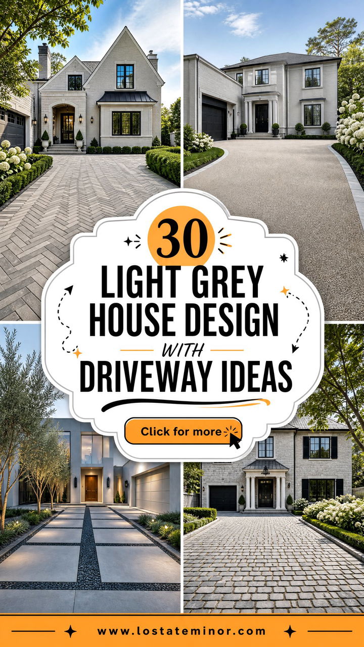 30 Light Grey House Design With Driveway Ideas Sleek Curb Appeal - 30 Light Grey House Design With Driveway Ideas: Sleek Curb Appeal