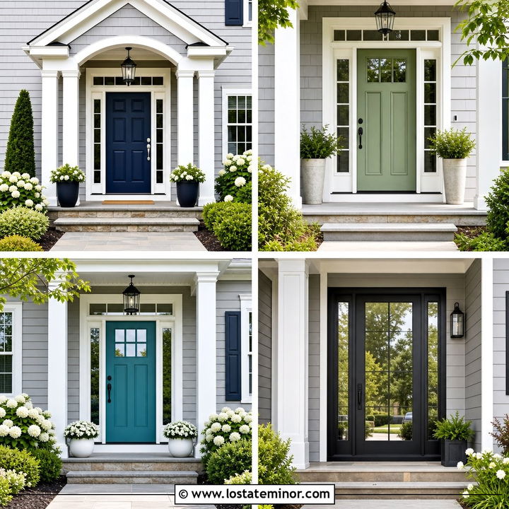 30 Light Grey House Design With Entry Door Ideas: Bold Welcome