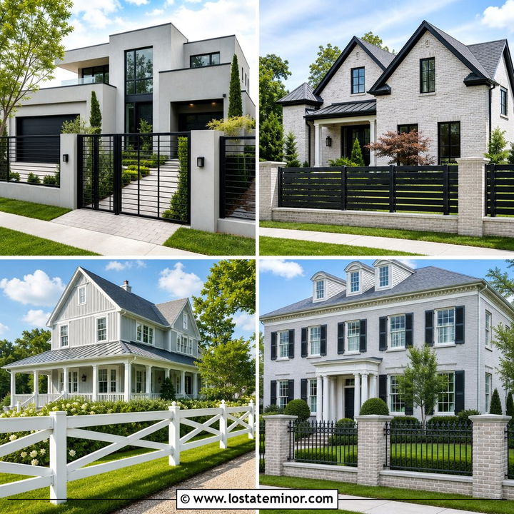 30 Light Grey House Design With Fence Ideas for Curb Appeal