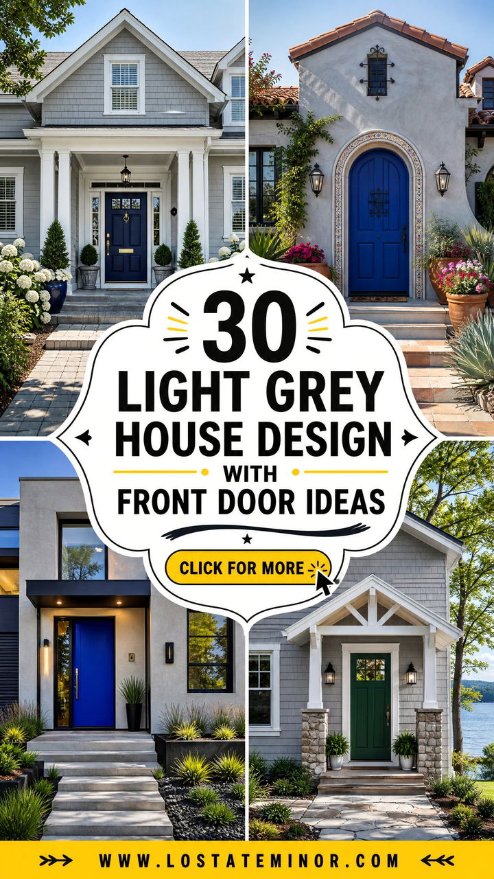 30 Light Grey House Design With Front Door Ideas Youll Love - 30 Light Grey House Design With Front Door Ideas You’ll Love