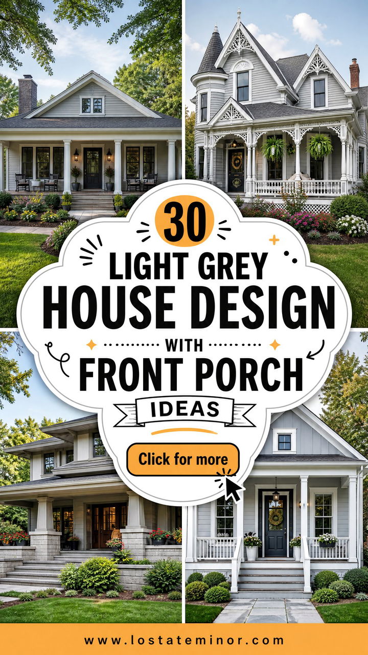 30 Light Grey House Design With Front Porch Ideas to Inspire You - 30 Light Grey House Design With Front Porch Ideas to Inspire You