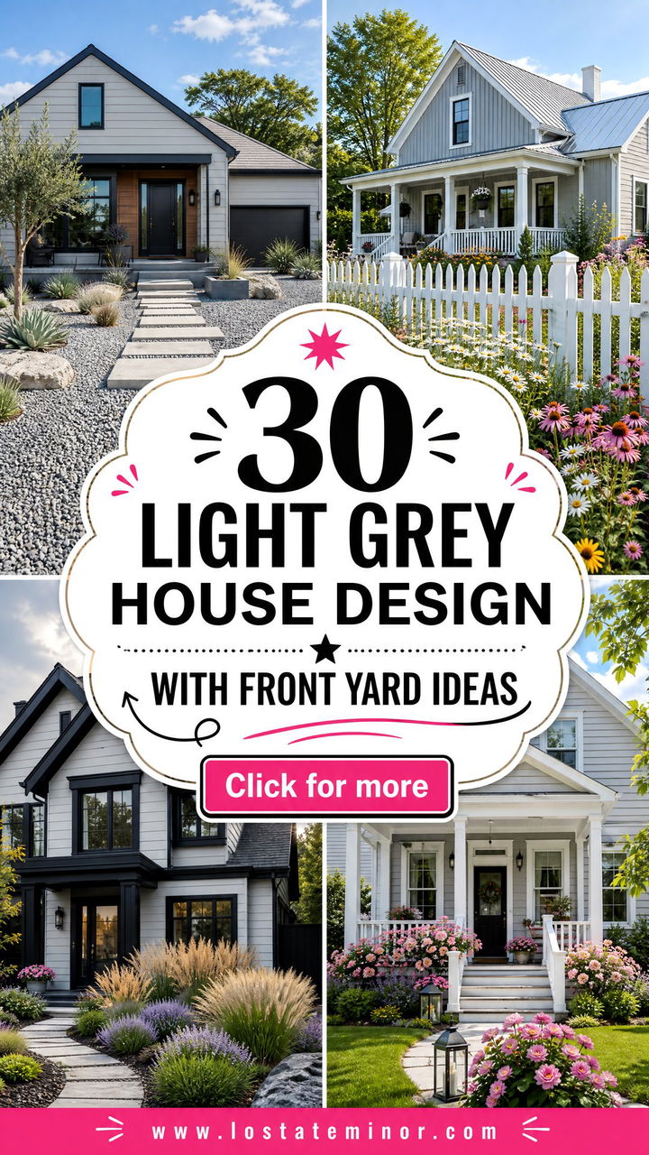 30 Light Grey House Design With Front Yard Ideas for Fresh Style - 30 Light Grey House Design With Front Yard Ideas for Fresh Style