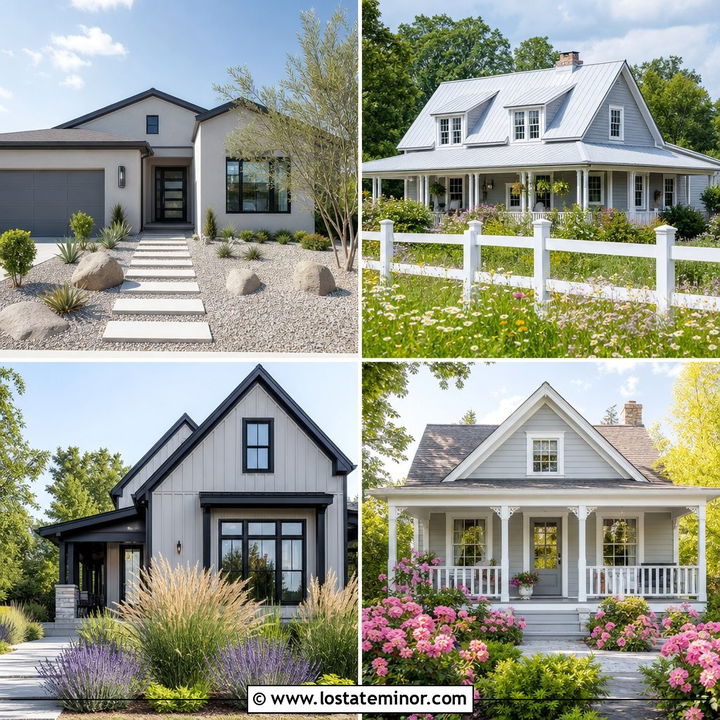30 Light Grey House Design With Front Yard Ideas for Fresh Style